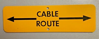 Vintage BELL SYSTEM WARNING Cable Route Metal Sign NEW 12" x 3.5” FREE S/H - Image 1 of 4