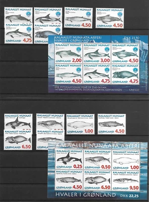GREENLAND @ 1996-1998   Whales 3 Sets + Souv,Sheets MNH   - Nice Priced @Gr.28 - Image 1 of 2