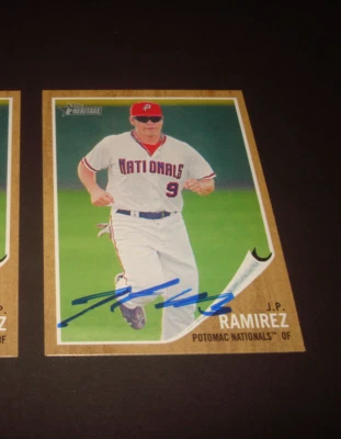 J.P. Ramirez Nationals 2011 Topps Heritage #122 Signed Authentic Autograph 920 - Image 1 of 2