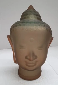 Glass BUDDHA HEAD, Silky Cinnamon, Life Size Mannequin Buddha Head 11.5" - Picture 1 of 2