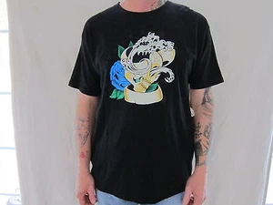 BASEMENT Mens Old School Skull Black Cotton Casual Graphic T Shirt  XLARGE NWT - Picture 1 of 3