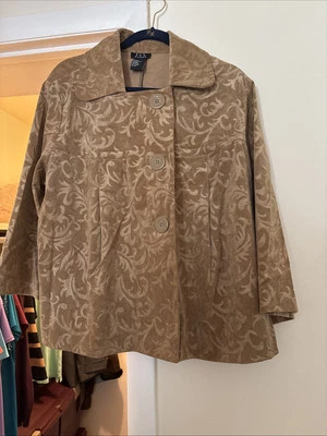 Chaqueta de Pana RQT De Colección Ligera Recortada Columpio Marrón Claro Suave Pin Wale Foto 1 de 3