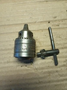 Vintage Supreme 3/8" Drill Chuck And Key 3/8" 24 TPI Thread Mount AA - Picture 1 of 3