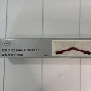 Vintage Eton Foldable Travel Coat Hanger with Clothes Brush In Original Box - Picture 1 of 3