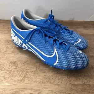 Nike Mercurial Vapor 10 PRO FG Mens Size 1Blue and White Soccer Cleats - Picture 1 of 7