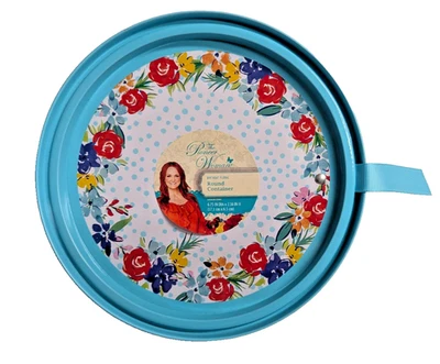 Pioneer Woman Birthday Floral Round Container Tin Plastic 6.75 X 2.56-in Gift - Image 1 of 4
