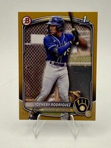 Yophery Rodriguez 2025 Bowman Chrome Prospects Gold /50 SP #BCP36 Brewers - Picture 1 of 2