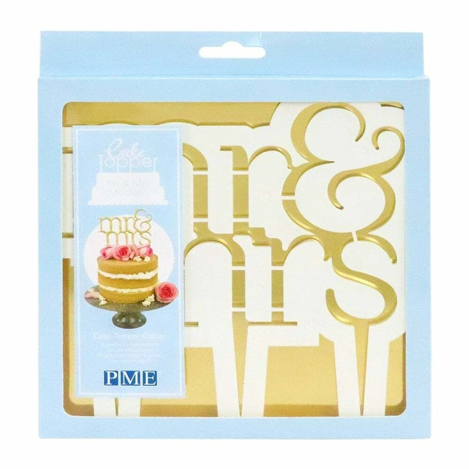Mr & and Mrs Cake Topper Cutter PME Cake Decoration Decorating - Image 1 of 1
