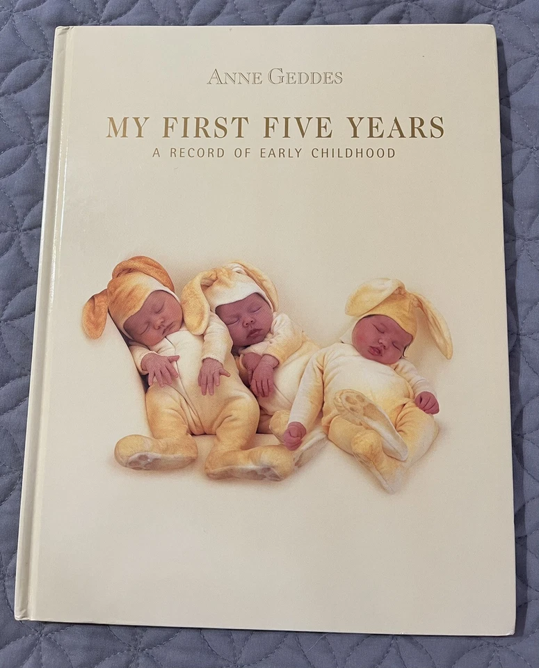 NEW Anne Geddes 3 Bunnies MY FIRST FIVE YEARS 12 x 9 Inch Baby Journal book RARE - Image 1 of 4