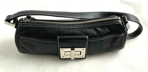 Ralph Lauren Black Leather Barrel Handbag - Picture 1 of 4