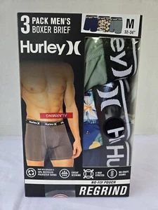 3 Pack Hurley Men's Med 32-34 Regrind  STRETCH No-Fly Pouch Boxer Briefs  - Picture 1 of 5