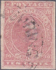 Confederate #5 Civil War Thomas Jefferson Ten Cent Stamp - Picture 1 of 1