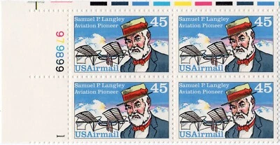 Scott #c118 Samuel P. Langley Plate Block of 4 Stamps - MNH P#979889 - Image 1 of 2