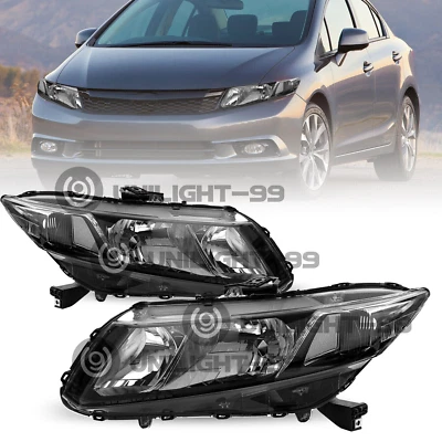 Faros transparentes negros cupé 12-13 para Honda Civic 2012 2013 2014 2015 sedán Foto 1 de 4