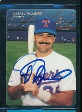 1990 Mother's Cookies #9 Rafael Palmeiro Rangers Signed Autograph (AK5) SWSW