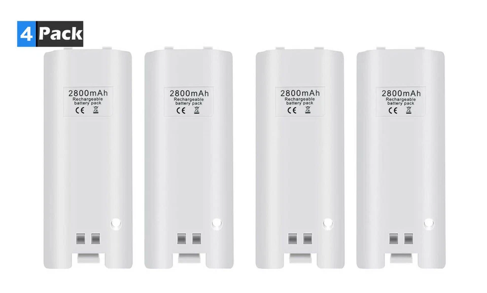 Rechargeable Batteries 4 Pack for Nintendo Wii/Wii U Remote Controller - Image 1 of 4