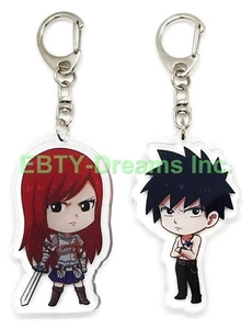 2er Set Fairy Tail Anime Acryl Schlüsselanhänger Erza Scarlet, grau Fullbuster - Bild 1 von 2