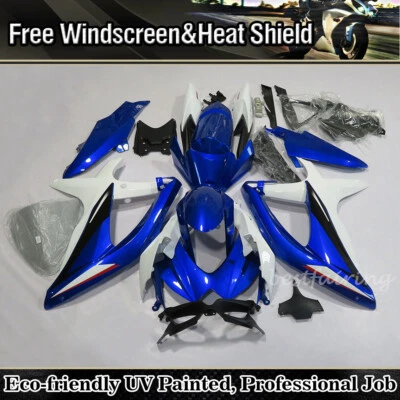 Kit de carenado para Suzuki GSXR600 GSXR750 2008 2009 2010 K8 azul blanco juego de carrocería ABS Foto 1 de 4