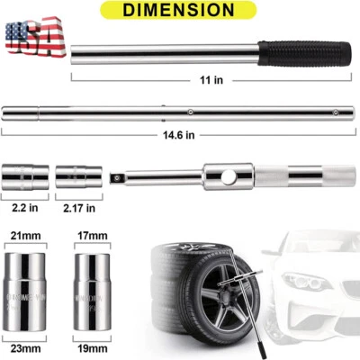 4 Way 23" Lug Wrench Universal Tire Changing Repair Tool Cross Steel Wheel Nut - Image 1 of 4