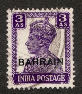 1943 Bahrain Sc #22 - 3As - KGVI  Used postage stamp Cv$8.50 - Picture 1 of 1