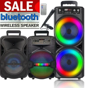 5000W Portable Bluetooth Speaker Sub Woofer Heavy Bass Sound System Party & Mic - Picture 1 of 29