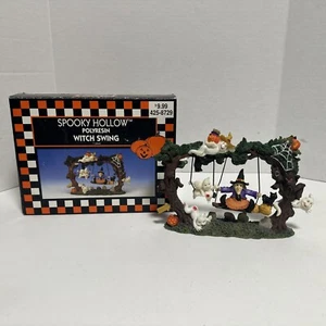 Spooky Hollow Halloween Village Witch Swing Ghosts Pumpkin Decor Vintage 90's - Picture 1 of 13