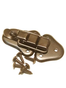 Vintage Draw Bolt Padlocking Latch, for Road Case Foot Locker W/ Mounting Screws - Picture 1 of 3