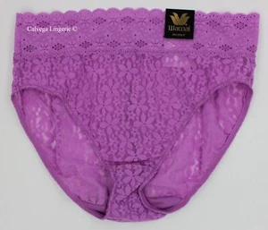 NWT Wacoal 870305 "Halo Lace" Hi-Cut Brief Stretch Lace Panty, Pink Lilac (572) - Picture 1 of 5