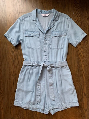 H&M Lyocell Tencel Azul Claro Denim Cambray Camisa Mameluco Mono Jersey XXS XS Foto 1 de 4