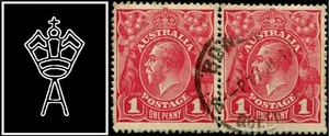 Australia 1917 1d rojo único con troquel II par unido bueno a fino usado, escaso - Imagen 1 de 1