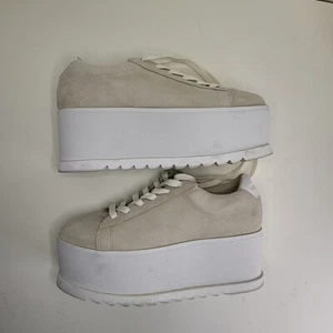 Zapatos de plataforma Steve Madden Taffy en gamuza ósea para mujer 7,5 (zapato retirado) - Imagen 1 de 5