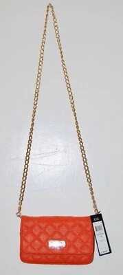 NWT BCBG Paris Jaffa Orange Quilted Faux Leather Chain Strap Clutch Purse - Image 1 of 4