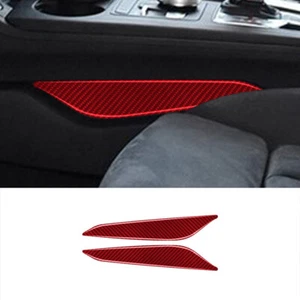 Red Real Carbon Fiber Center Gear Shift Side Panel Cover Fits 18-24 A5 S5 RS5 - Picture 1 of 3
