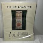 Hillside Samplings All Hallow's Eve Cross Stitch Hanging Halloween Pumpkins Bats