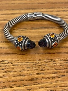 Beautiful Designer Sterling Silver Cable 925 Bracelet Signed JG - Picture 1 of 9