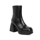 Women Ankle Boots Platform 3 Colors Non-Slip Catwalk High Block Heels Western L
