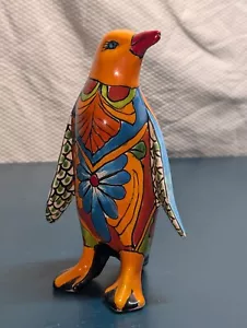 Keramik Pinguin mexikanisches Blumenmuster (Ah) - Bild 1 von 8