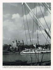 White Tower On Tower Hill London Vintage Picture Old Print 1951 CLPBOL1#05