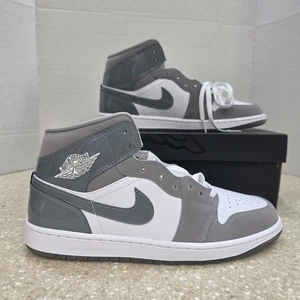 Nike Air Jordan 1 Mid SE Weiß Mittelgrau Cool Grey HF3216-100 Herren Größe 11,5 - Bild 1 von 7