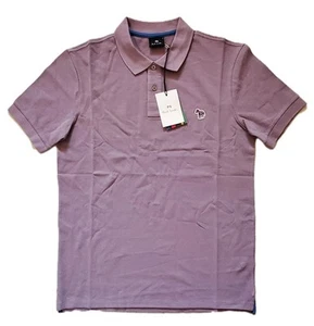 PAUL SMITH Zebra Polo Shirt Mens M Regular Fit Dusky Mauve Organic Cotton - Picture 1 of 9