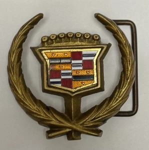 Rare Vintage Baron Solid 1978 Cadillac Crest Belt Buckle Solid Brass - Bild 1 von 6