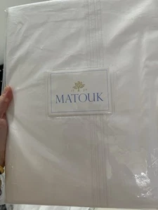 Matouk USA New 1pc King Flat Bel Tempo 520TC Percale White - Picture 1 of 2
