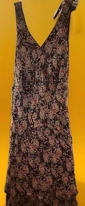 Y2K VTG Robbie Bee 100% Silk Floral Midi Dress Sz 6 Light Stylish Excellent Cr60 - Picture 1 of 9