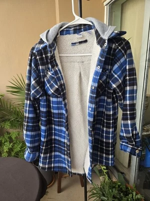 Chaqueta con Capucha Highland Originals Sherpa Forrada a Cuadros Azul Negra Talla 14/16 Foto 1 de 4