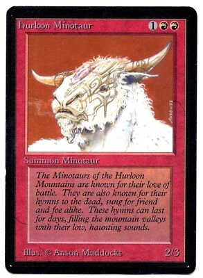 HURLOON MINOTAUR / MINOTAURO HURLOON - BETA EDITION 1993 MAGIC THE GATHERING MTG - Imagen 1 de 4