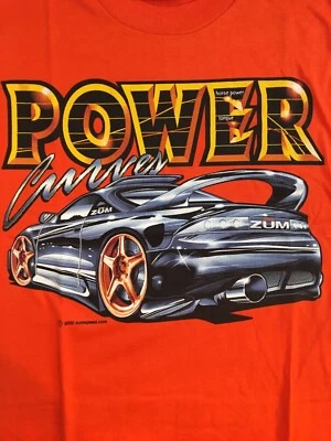 Nueva Camiseta Juvenil Mediana A Velocidad Power Car Dykom EE. UU. Naranja Rara 2002 De Colección Foto 1 de 4