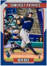 2023 Ben Rice Minor League Rookie Somerset Patriots New York Yankees