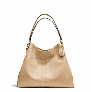 Borsa a tracolla Coach Madison in pelle Phoebe nuova con etichette oro chiaro marrone chiaro F24621 - Foto 1 di 8