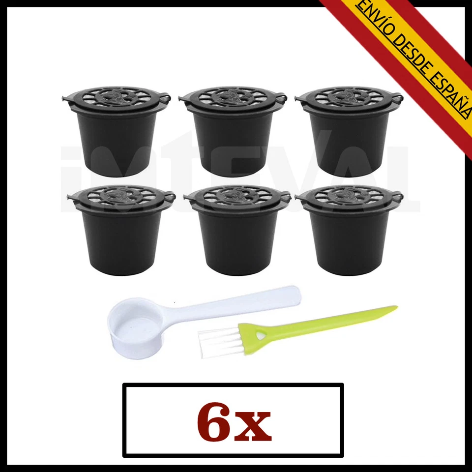 6x CAPSULAS NESPRESSO RELLENABLES RECARGABLES REUTILIZABLES CAFETERAS NESPRESSO - Imagen 1 de 4