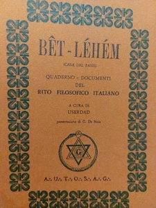 Bet Lehem Quaderno Numero 1 Rito Filosofico Italiano Userdad De Noia - Bild 1 von 2
